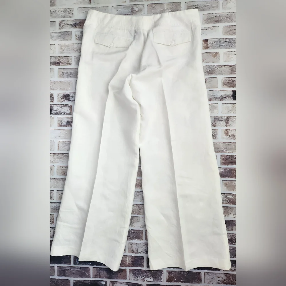 Larry Levine Cream Wide Leg Pants - Picture 2 of 5